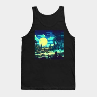 post-apocalyptic land on a starry night Tank Top